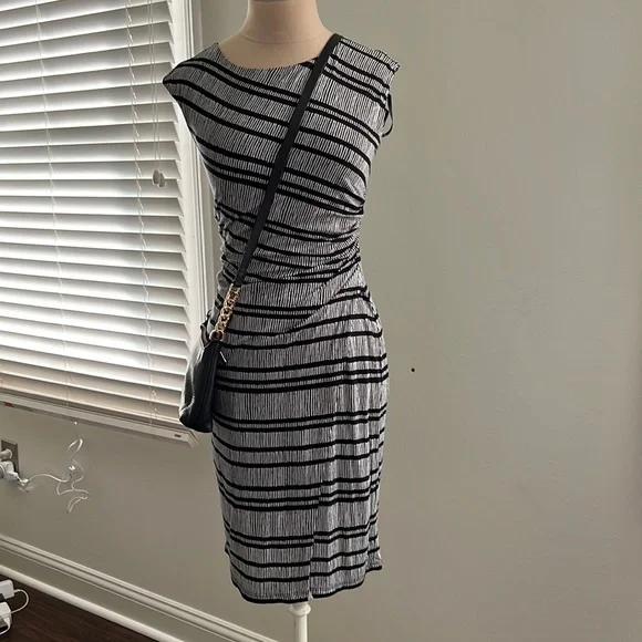 LOFT Dresses Black And White Ann Taylor Xs Petite Dress Poshmark